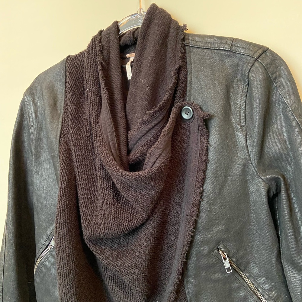 Free People Drape Front Moto Jacket - Picture 5 of 10